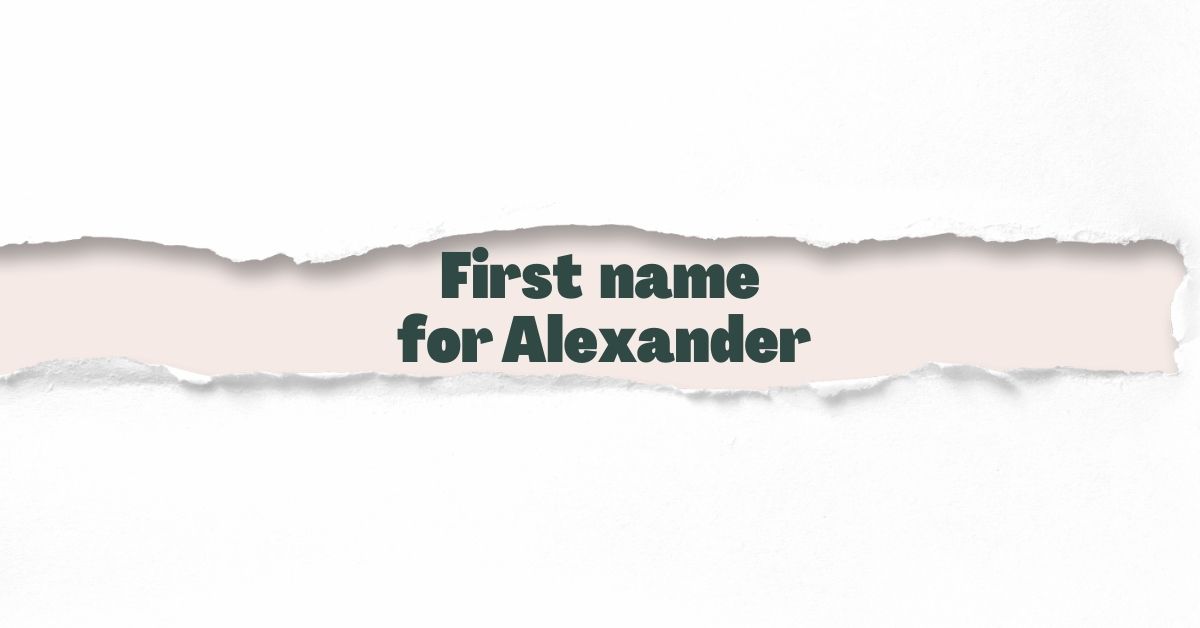First name for Alexander