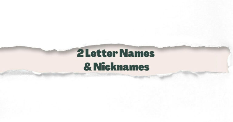 Two Letter Names and Nicknames