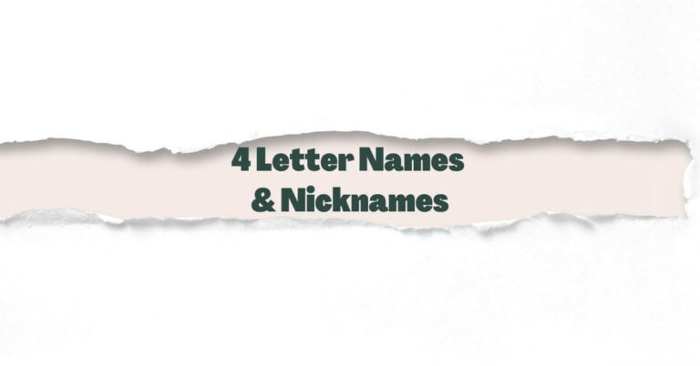4 Letter Names and Nicknames
